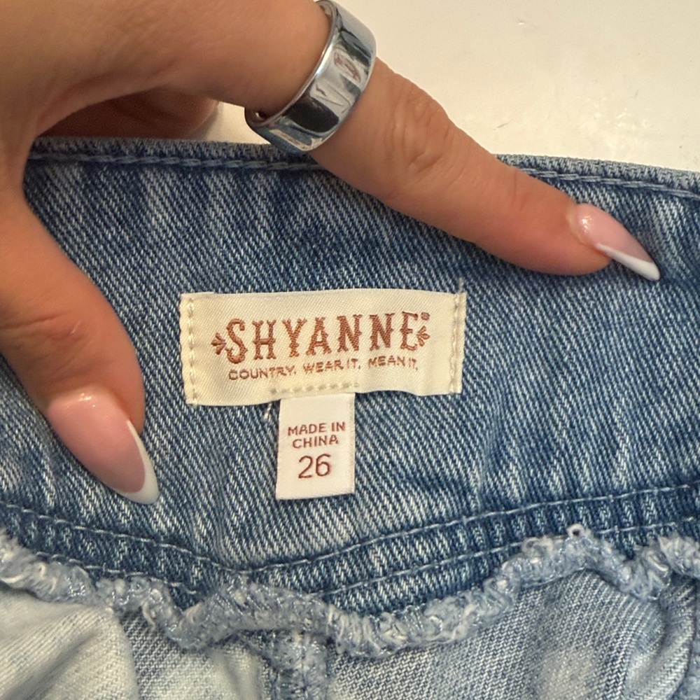 Shyanne Blue and White Tie-Dye Jean Shorts - Picture 4 of 4